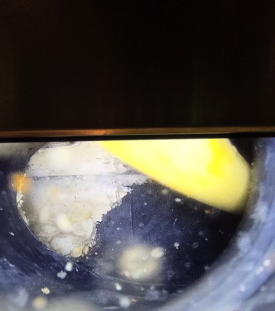 배관 내시경에 보이는 주방 기름 찌꺼기